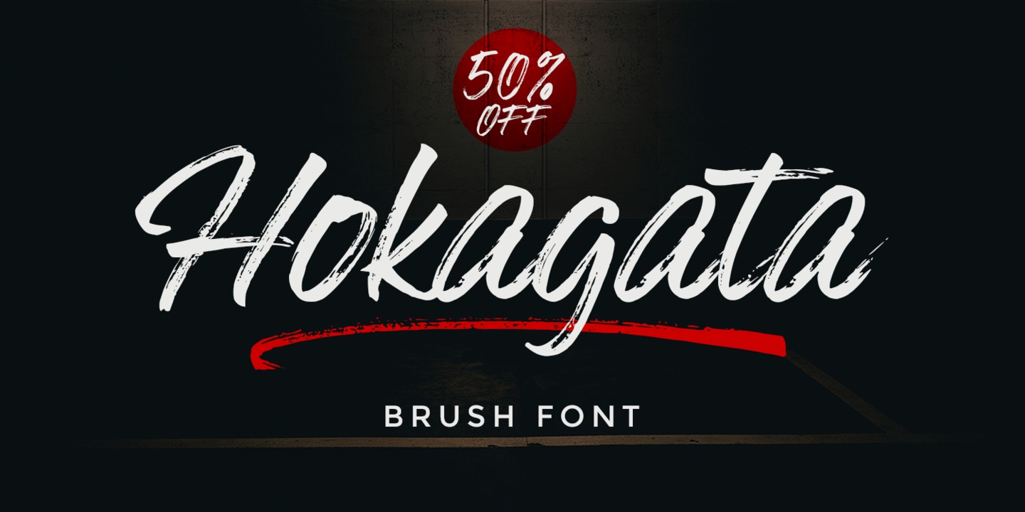 Przykład czcionki Hokagata Brush Swash